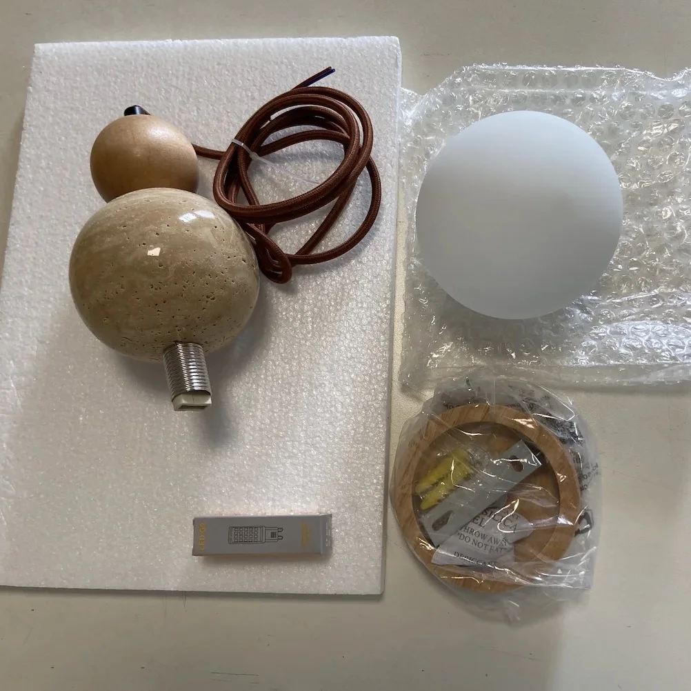 Cream Style Pendant Lamp Bedroom Bedside Led Chandelier Stone Wood Light Designer Bauhaus Medieval Restaurant Bar Small Lights