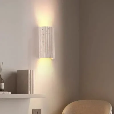 Japanese Wabi Sabi Style Wall Lamp, Semi Cylindrical Yellow Cave Stone Corridor Lamp, Atmosphere Lamp, Bedroom Bedside Lamp