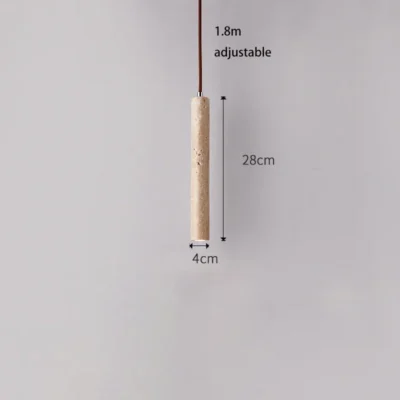 Led Pendant Lamp Long Tube Wood Ceiling Lamp Japan Style Quiet Wind Bedroom Bedside Chandelier Retro Modern travertine lighting