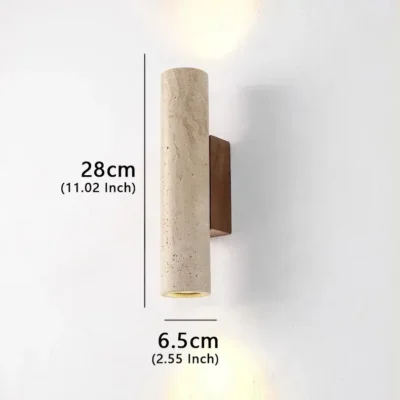 Wabi Sabi Yellow Marble Wall Lamp Led Bedside Japan Bedroom Living Room Wall Light Travertine Stair Corridor Decor Sconce