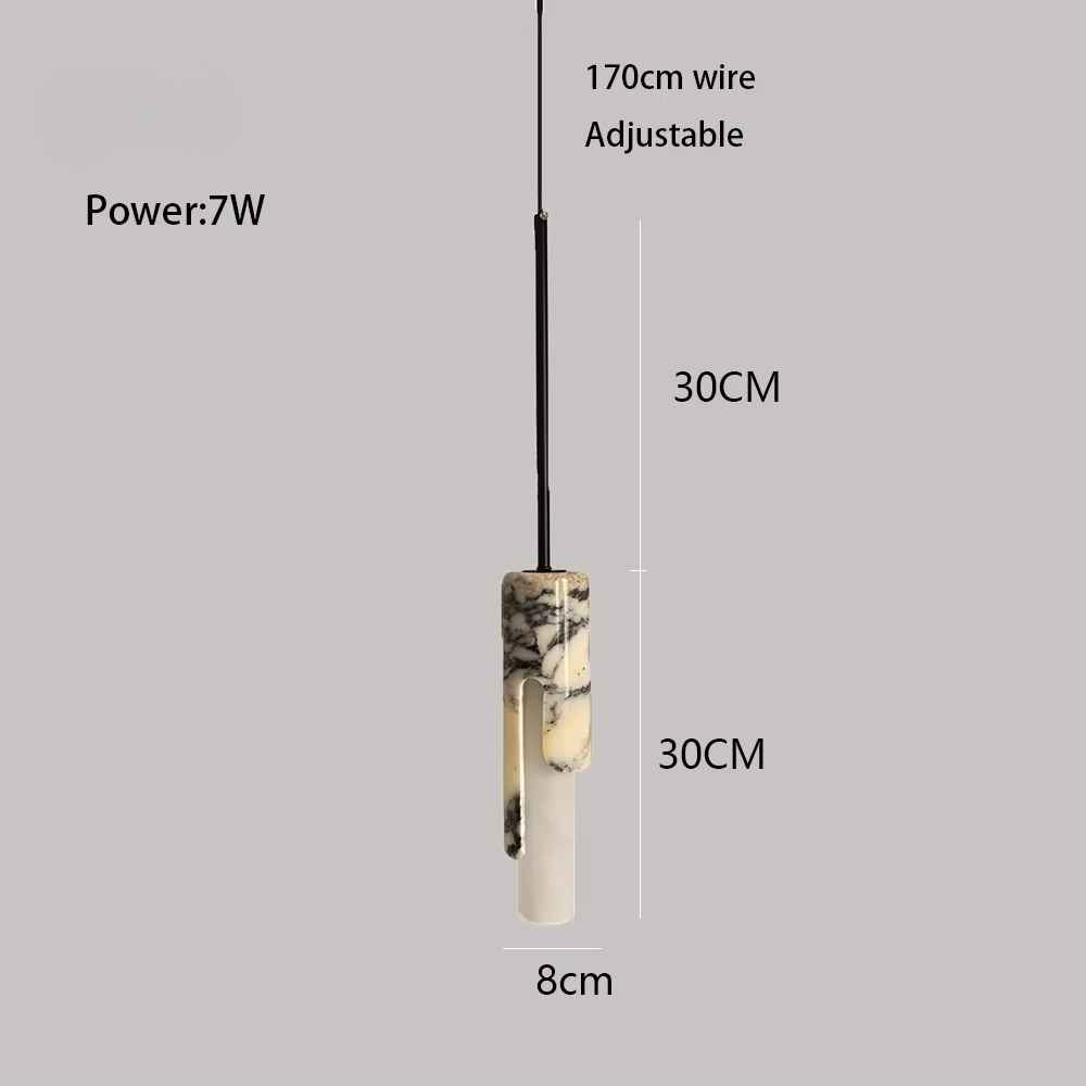 Led Pendant Light Natural Marble Stone Chandelier Small Bedroom Beside Nordic Hanging Ceiling Lamp E27 Bulb Replaceable Lighting