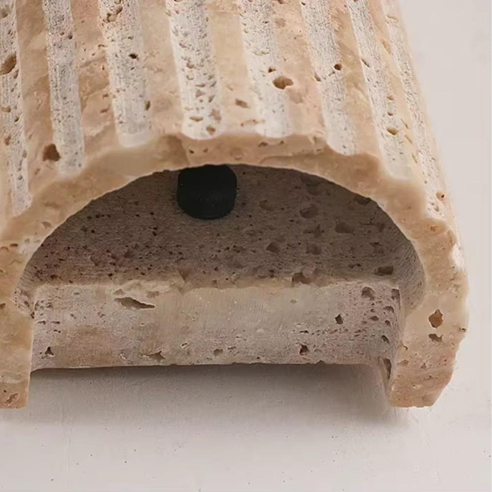 Japanese Wabi Sabi Style Wall Lamp, Semi Cylindrical Yellow Cave Stone Corridor Lamp, Atmosphere Lamp, Bedroom Bedside Lamp