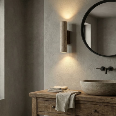 Wabi Sabi Yellow Marble Wall Lamp Led Bedside Japan Bedroom Living Room Wall Light Travertine Stair Corridor Decor Sconce