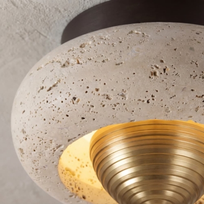 Ltalian Creative Natural Yellow Cave Stone Wall Lamp Handmade Luxury LED Wall Light Hotel Bedroom Living Room Bar Corridor Light