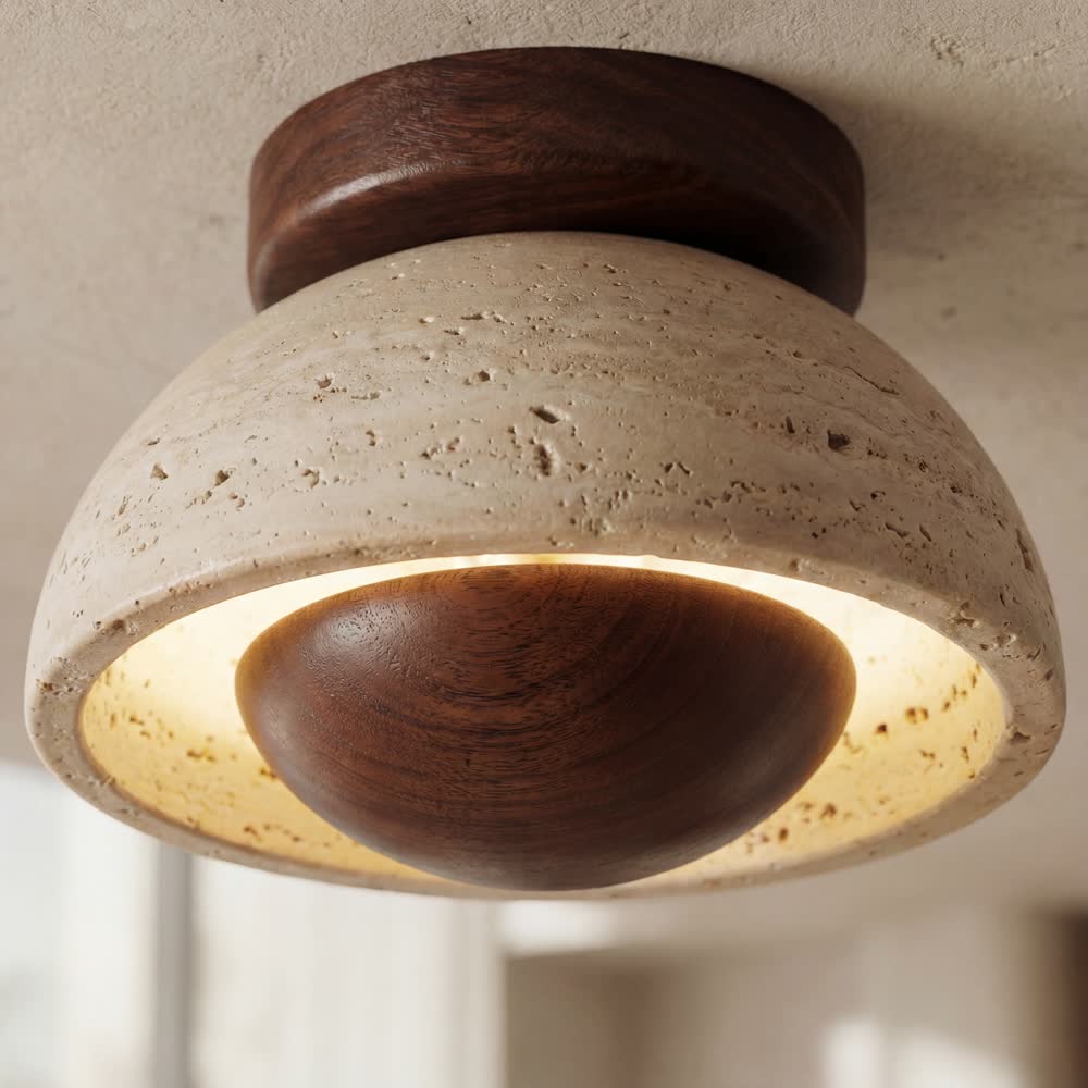 Ltalian Creative Natural Yellow Cave Stone Wall Lamp Handmade Luxury LED Wall Light Hotel Bedroom Living Room Bar Corridor Light