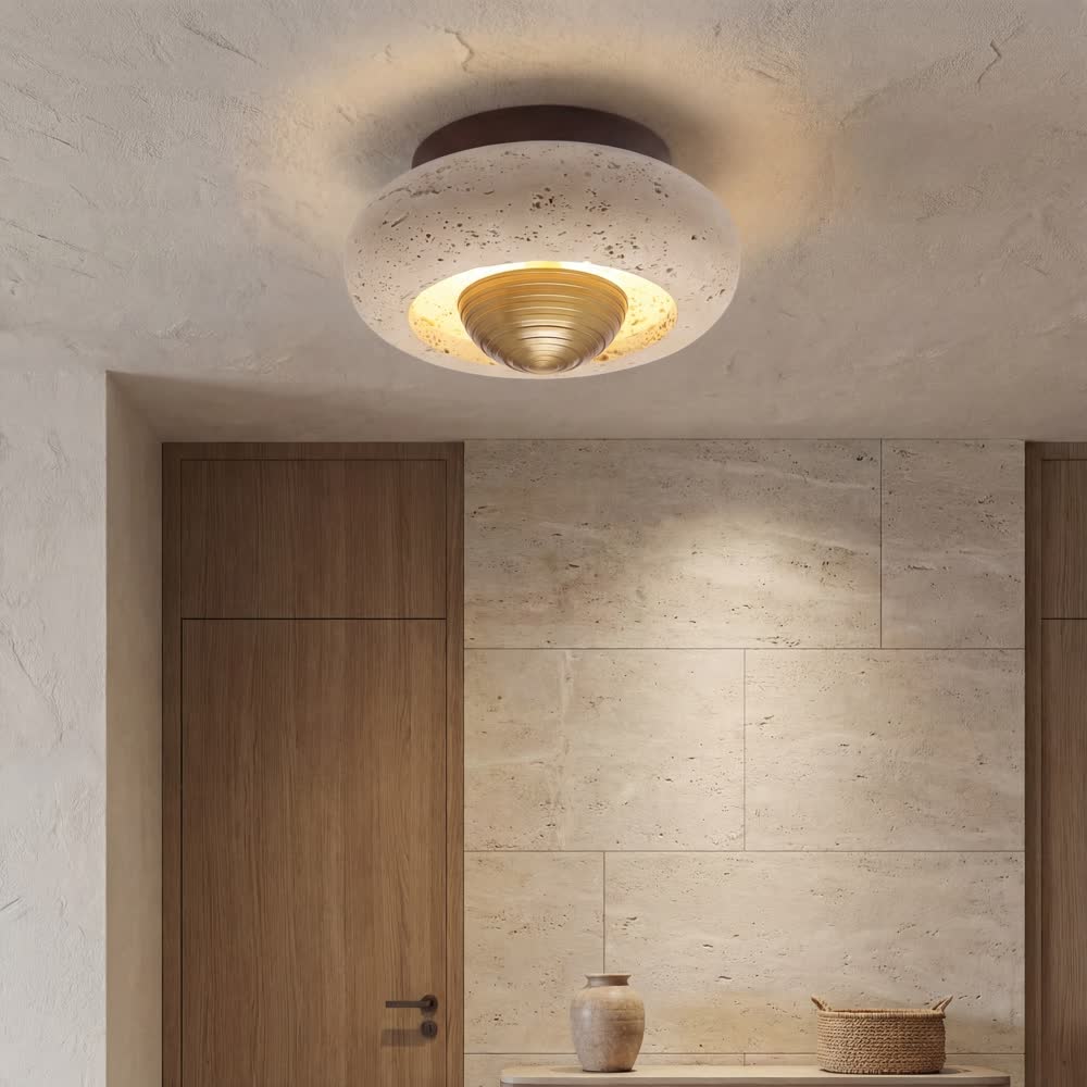 Ltalian Creative Natural Yellow Cave Stone Wall Lamp Handmade Luxury LED Wall Light Hotel Bedroom Living Room Bar Corridor Light
