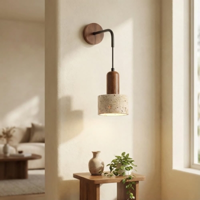 Hot Style Wabi Sabi Natural Stone Home Decoration Wall Lamp Retro Peach Wood Color Homestay Bedroom Bedside Led Sconce Lights