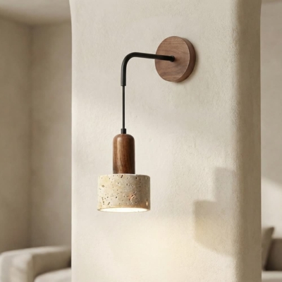 Hot Style Wabi Sabi Natural Stone Home Decoration Wall Lamp Retro Peach Wood Color Homestay Bedroom Bedside Led Sconce Lights