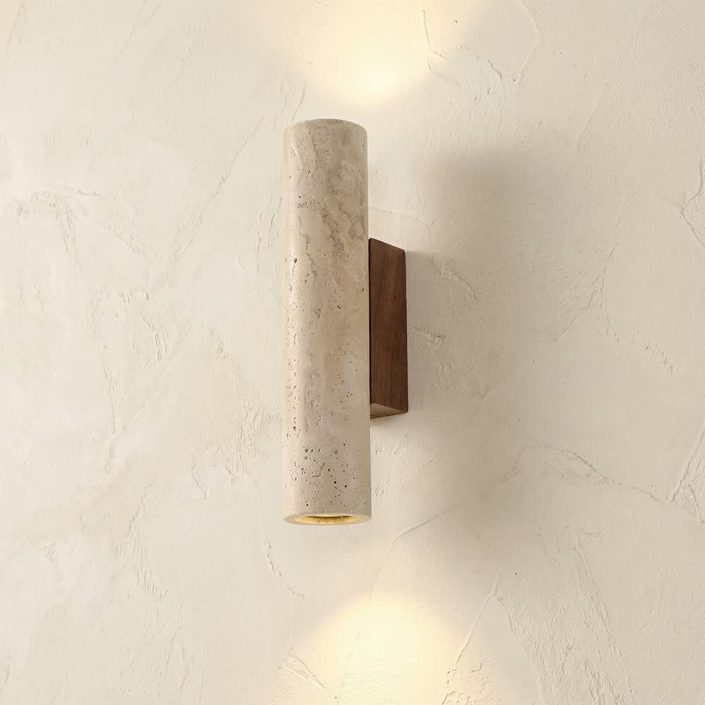 Wabi Sabi Yellow Marble Wall Lamp Led Bedside Japan Bedroom Living Room Wall Light Travertine Stair Corridor Decor Sconce