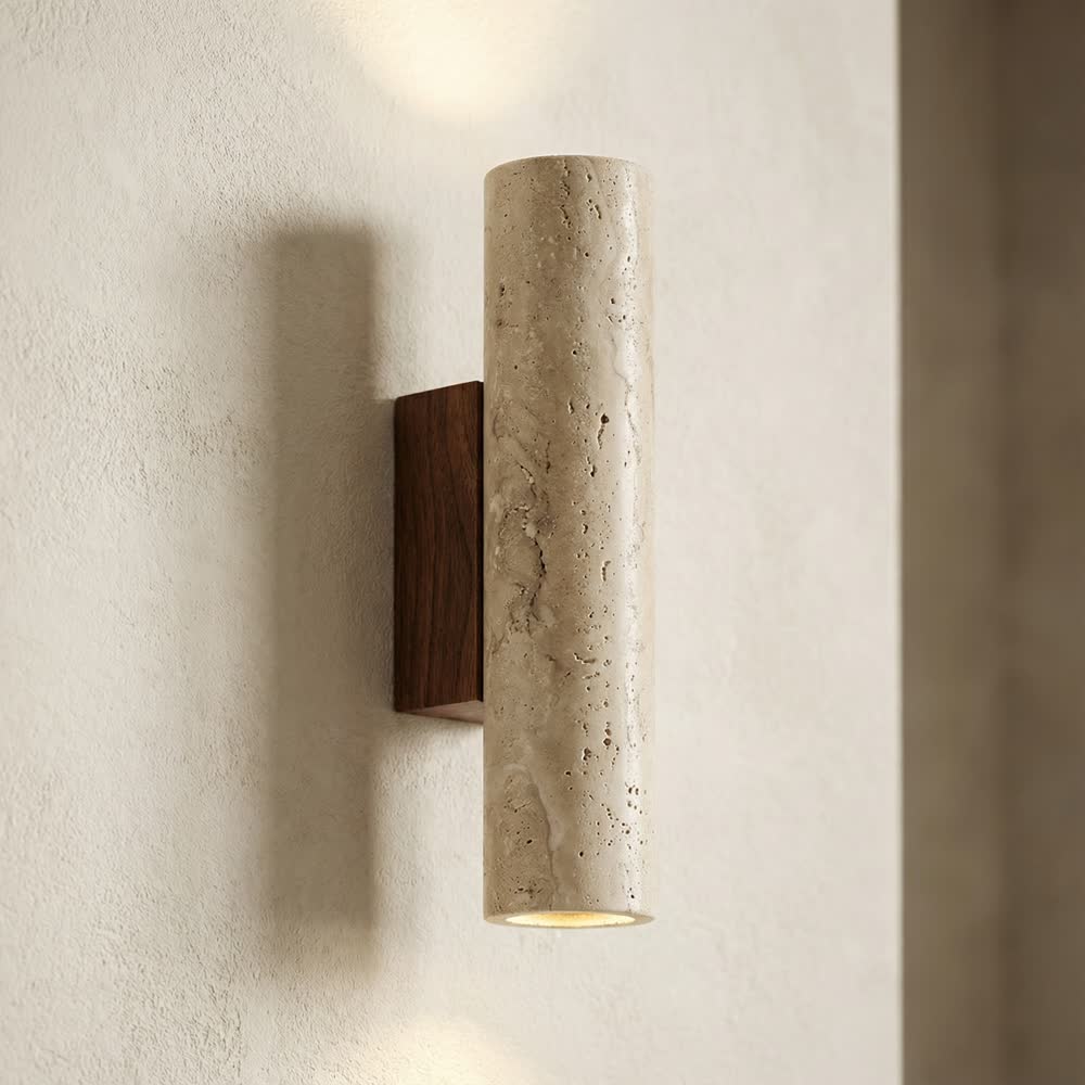 Wabi Sabi Yellow Marble Wall Lamp Led Bedside Japan Bedroom Living Room Wall Light Travertine Stair Corridor Decor Sconce