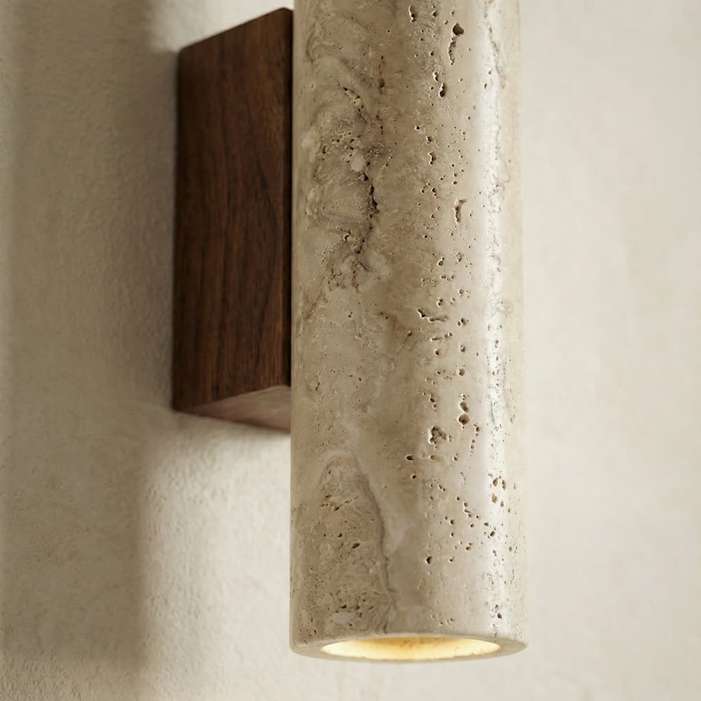 Wabi Sabi Yellow Marble Wall Lamp Led Bedside Japan Bedroom Living Room Wall Light Travertine Stair Corridor Decor Sconce
