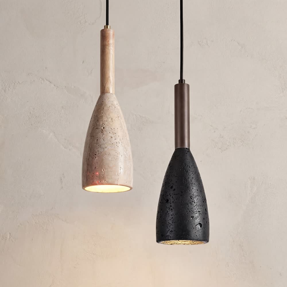 Led Pendant Lamp Natural Yellow Cave Stone Chandelier Bedroom Beside Modern Nordic Lighting Fixture Hanging Line Wine Bottle E27