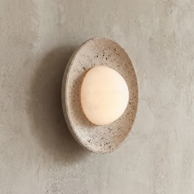 Wabi Sabi Natural Stone Home Wall Decoration Light Simple Atmosphere Corridor Staircase Creative Circular LED Sconce Lamp