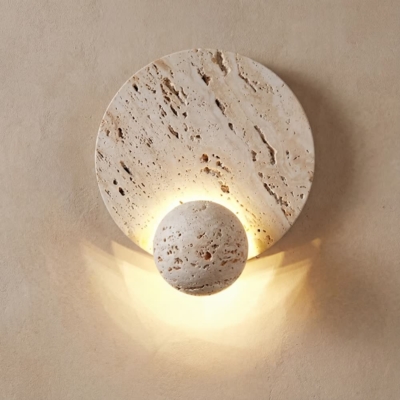 New Type Natural White Cave Stone Creative Design Disk Wall Lamp Modern Simple Room Living Room Background Decoration Led Lights